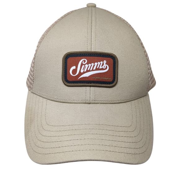 Simms Snapback Trucker Hat Brown One Size Adjustable 6 Panel Mesh Back - Picture 1 of 10